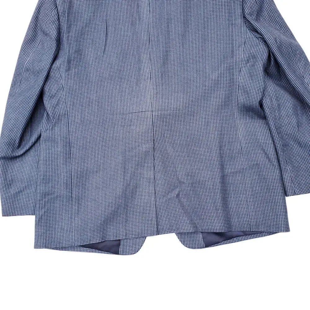 40 Savile Row Ivy Prep Puppytooth Check Blazer Jacket Sport Coat Silk Bamboo 42S